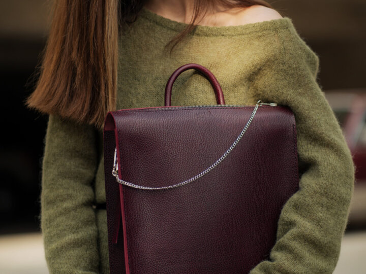 milan backpack in burgundy